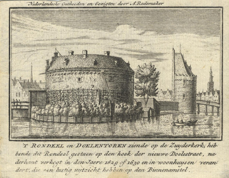 Het Rondeel en Doelen-toren, Amsterdam by Abraham Rademaker