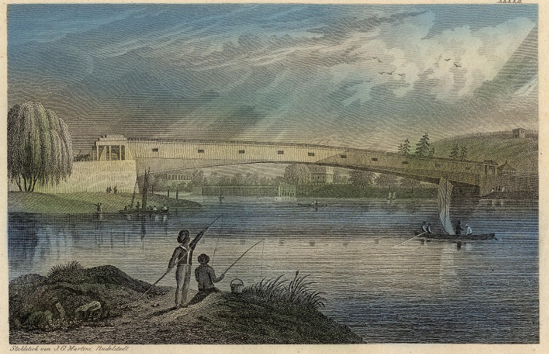 Die Grosse Brucke uber den Schuylkill bei Philadelphia, Ver. Staaten by J.G. Martini, Rudolstadt