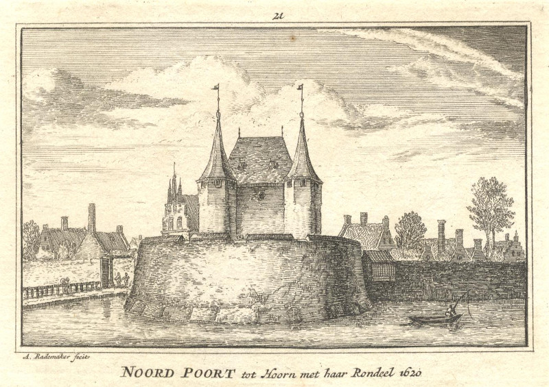 Noord Poort tot Hoorn met haar rondeel 1620 by Abraham Rademaker