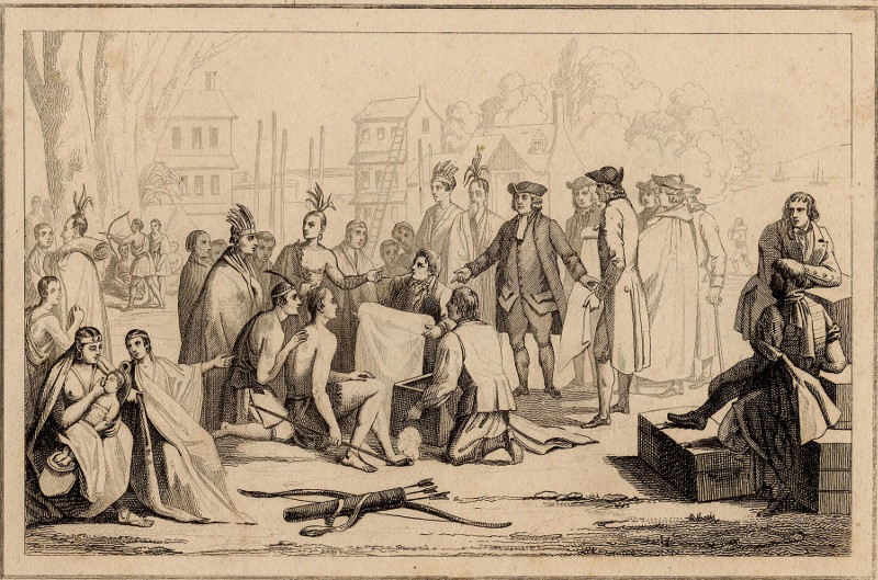 Guillaume Penn achetant la terre des Sauvages by Vernier, Montaut