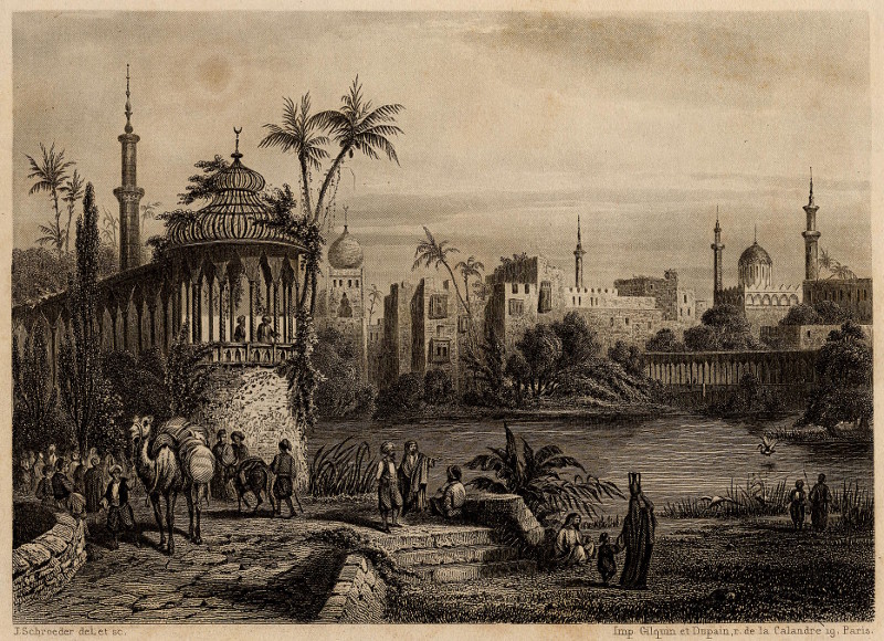 Le Caire, Vue prise des bords du lac de l´Hippopotame, Afrique by J. Schroeder