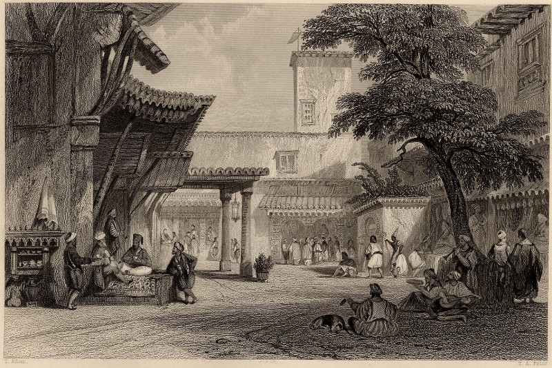Bazaar of the fig tree, Algiers by T. Allom, T.A. Prior