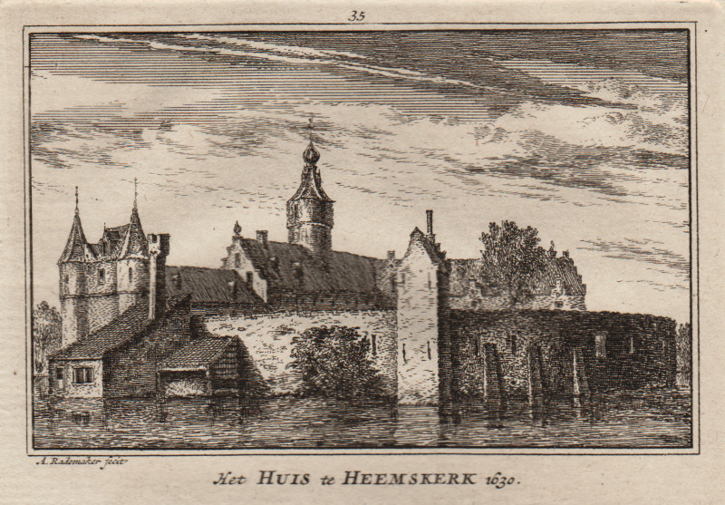 Het huis te Heemskerk by Abraham Rademaker