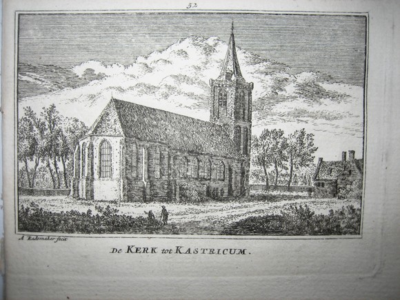 view De kerk van Castricum by Abraham Rademaker