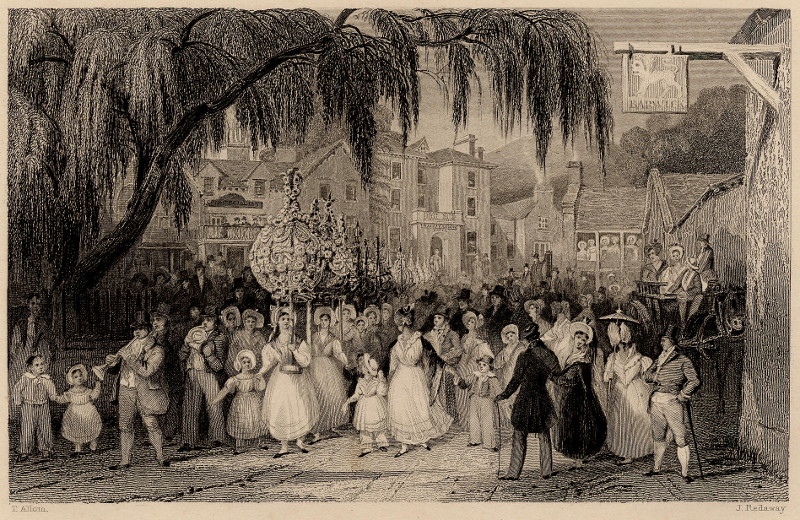The rushbearing at Ambleside, Westmorland by T. Allom, J. Redaway