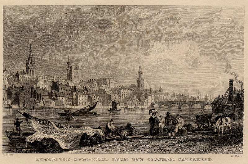 Newcastle-upon-Tyne, from the Chatham, Gateshead by T. Allom, W. Miller