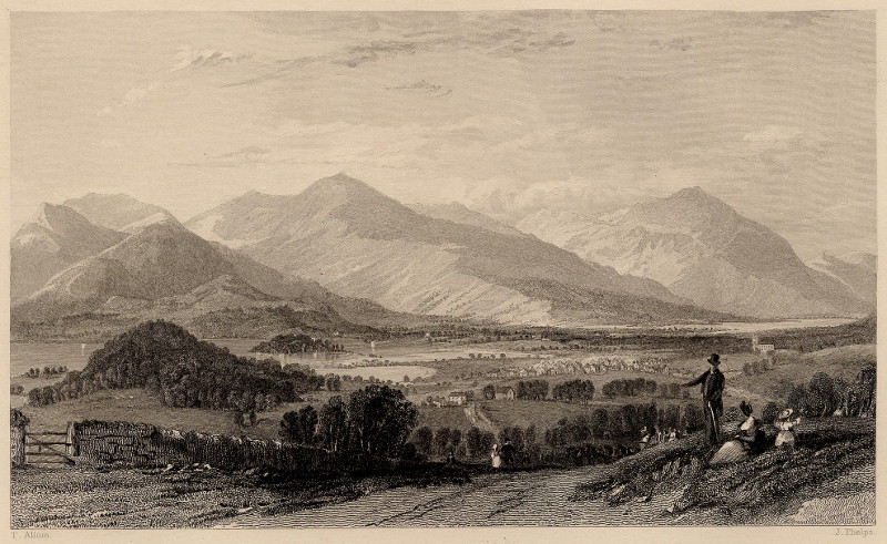 Keswick, Derwent,  etc.  from the road to Kendal by T. Allom, J. Phelps
