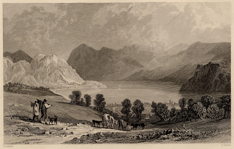 Ennerdale Water, from How Hall, Cumberland by T. Allom, J. Sands