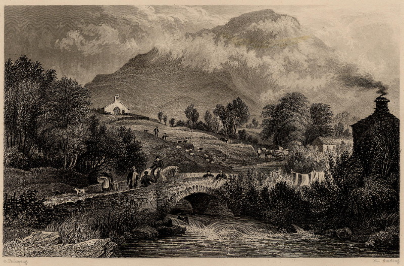 Mill Beck and Buttermere Chapel, Cumberland by G. Pickering, M.J. Starling