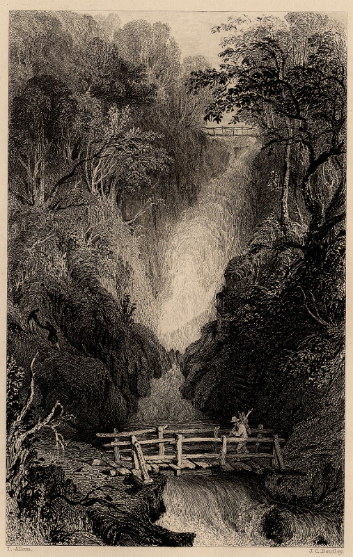 view Airey Force, Cumberland by T. Allom, J.C. Bentley