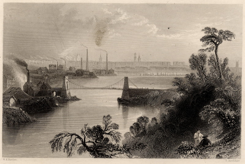 Aberdeen, from above the Chain Bridge by W.H. Bartlett, S. Bradshaw