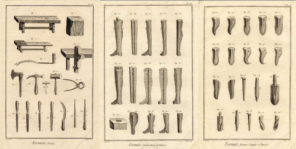 Formier: outils, Embouchoirs et Bouisses, formes simples et brisees by Lucotte, Defehrt