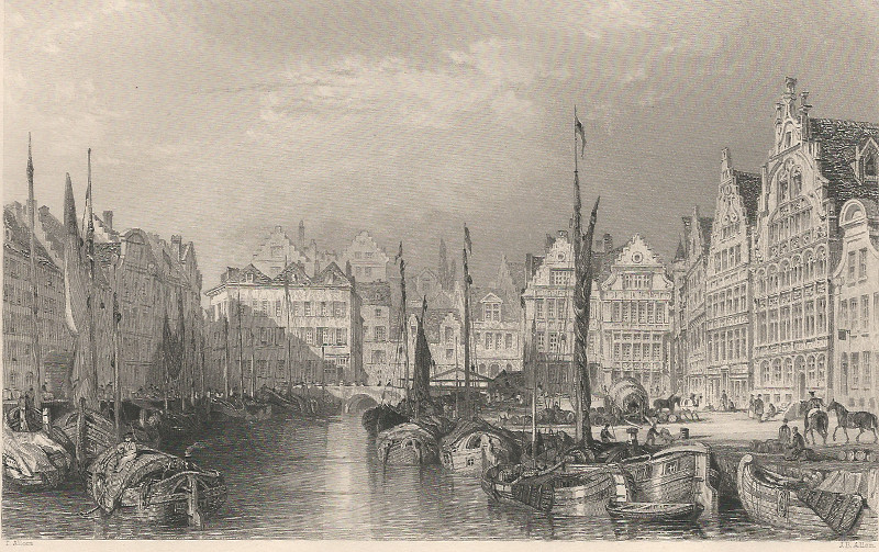 Great Canal, with Antique Gothic House by T. Allom, J.B. Allen