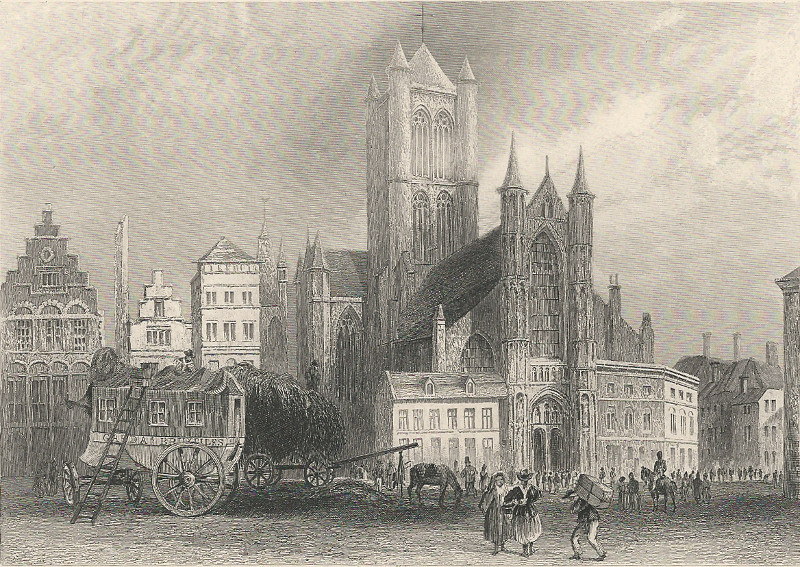 St. Nicholas´ Church, Ghent by W.H. Bartlett, J. Rogers