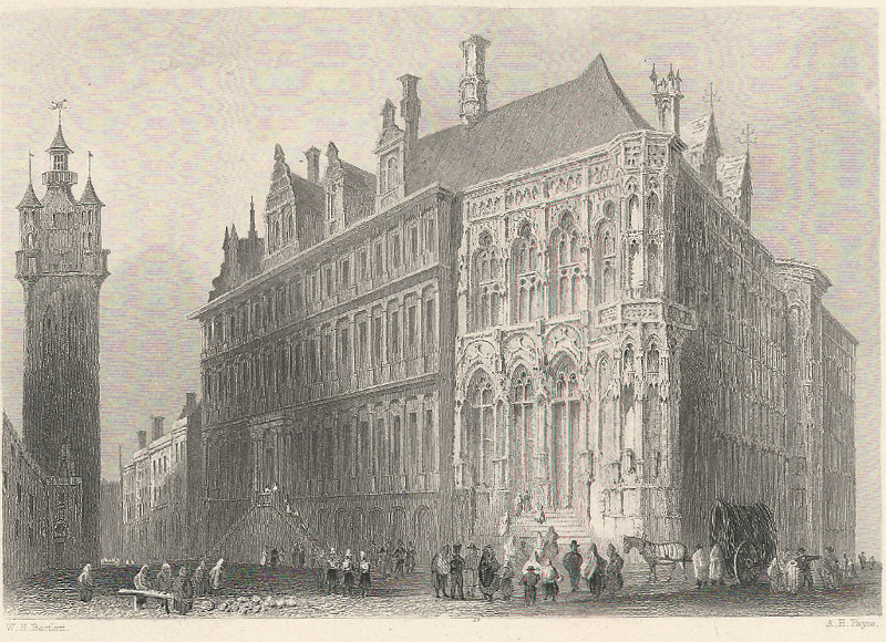 Town Hall, Ghent by W.H. Bartlett, A.H. Payne