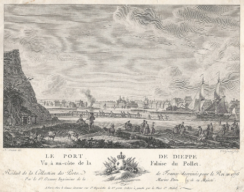 Le port de Dieppe, Vu a mi-cote de la Falaise du Pollet by N. Ozanne, Y. le Gouax