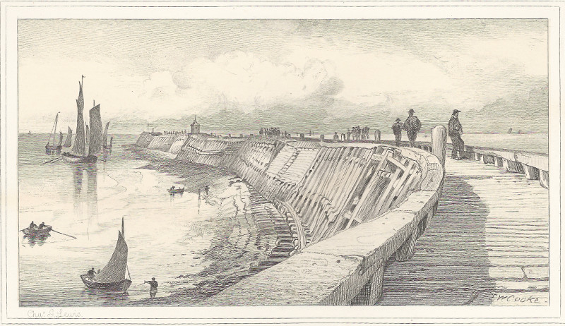 Calais Pier by C.G. Lewis, E.W. Cooke