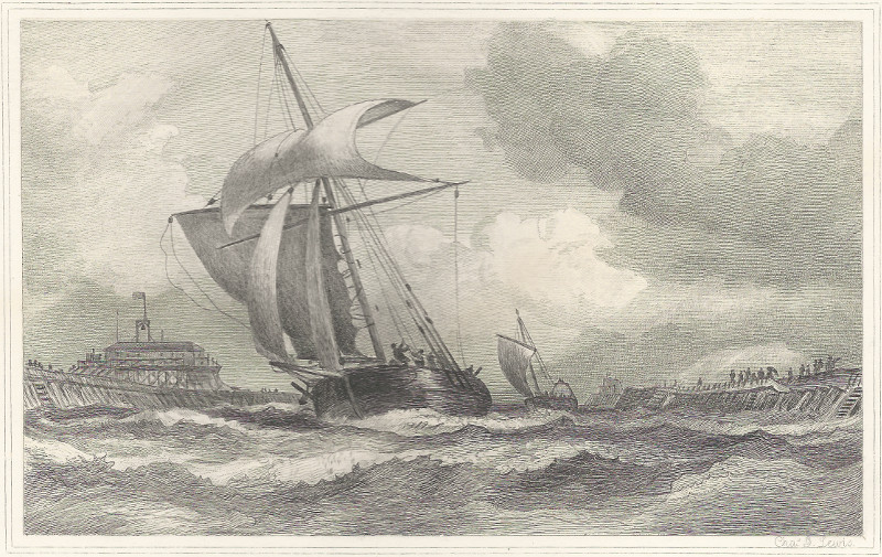 French sloop coming into Calais harbour by C.G. Lewis