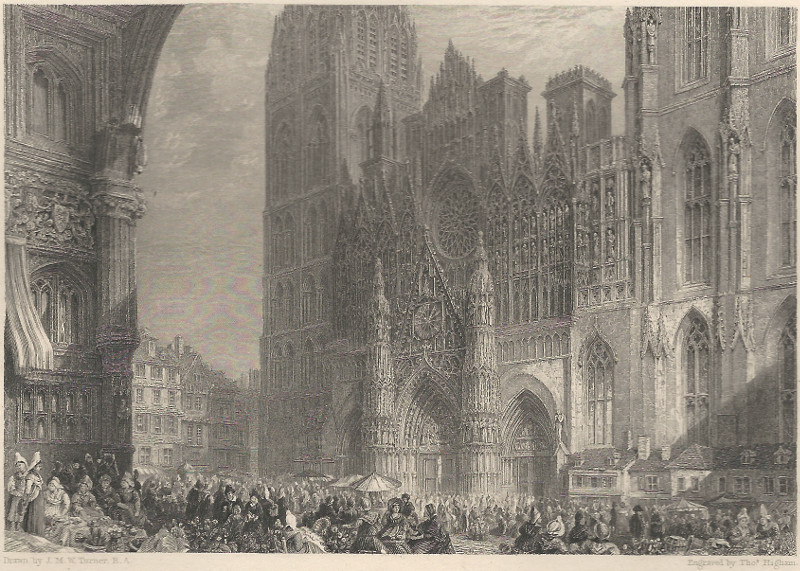 Rouen Cathedral by T. Higham naar J.W.M. Turner