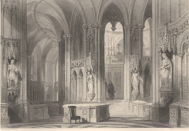 Chapel of Dreux - the Mausoleum of the Orleans family by T. Allom, H. Adlard