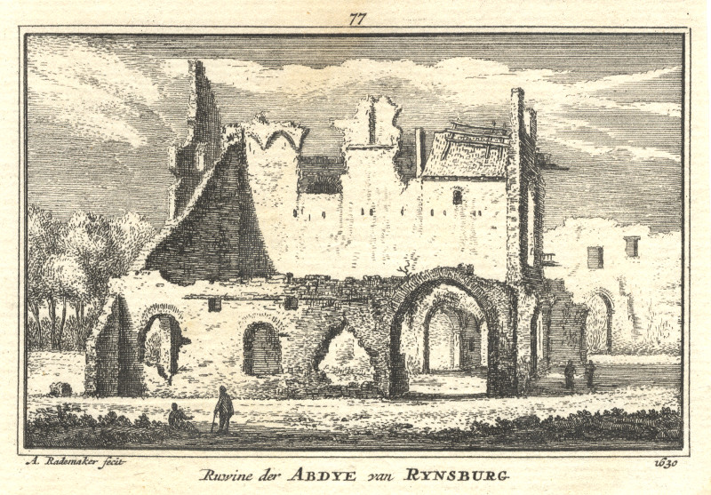 Ruwine der Abdye van Rynsburg by Abraham Rademaker