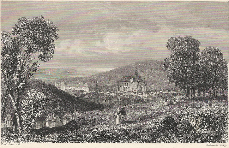 Eu (vue de la Ville et du Chateau) by Morel, Outhwaite