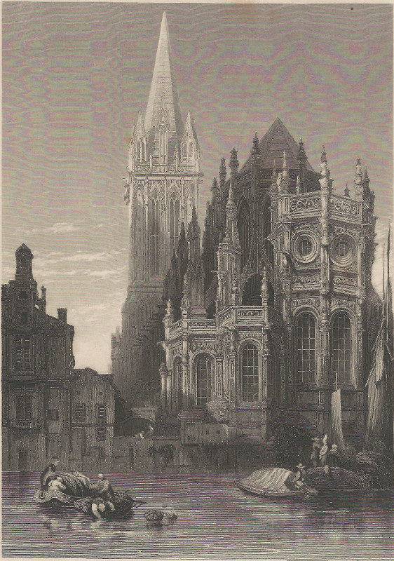 view Caen cathedral, Normandy. by J. Tingle, D. Roberts
