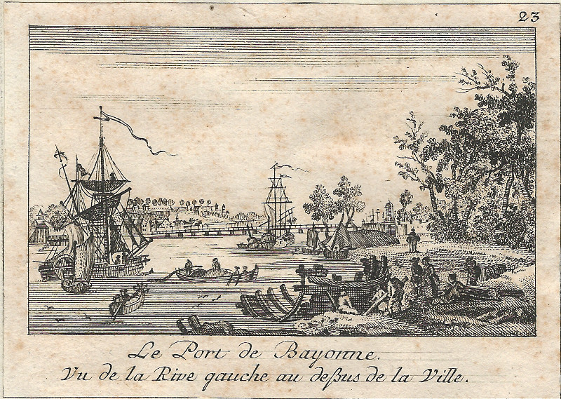 Le Port de Bayonne. Vu de la rive gauche au debus de la Ville by nn