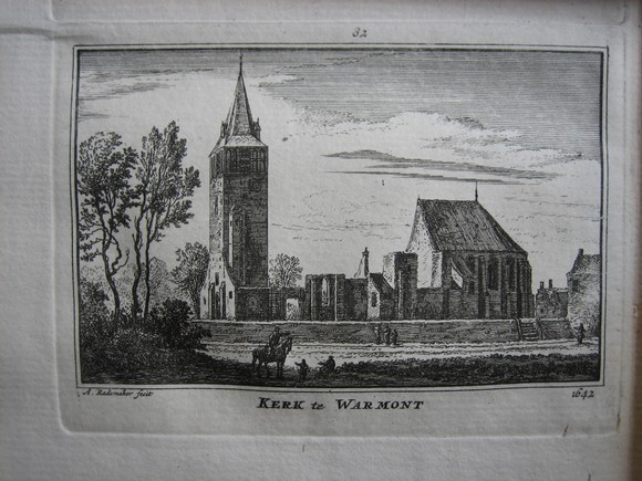 view kerk te Warmond by Abraham Rademaker