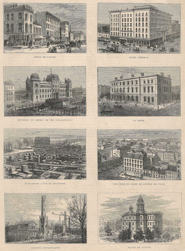 view Principaux édifices détruits dans l´incendie de Chicago by nn