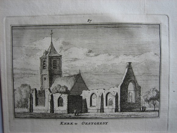 view kerk van Oestgeest by Abraham Rademaker