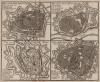 plattegrond Plan van de stad Leeuwaarden, Deventer, Groeningen en Zwol 