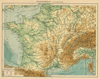 kaart Frankrijk (Natuurkundig)