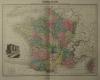 kaart France en 1789, donnant la comparaison des anciennes Provinces et des Départements actuels