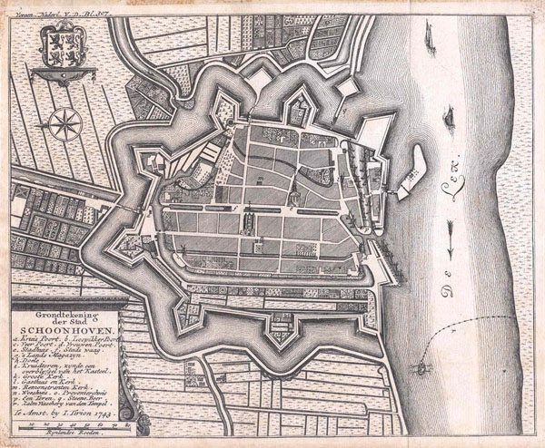 afbeelding van plattegrond Grondtekening der stad Schoonhoven van Isaac Tirion (Schoonhoven)