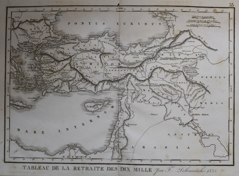 afbeelding van kaart Tableau de la retraite des dix mille van Félix Delamarche