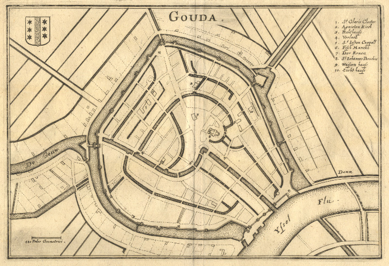 afbeelding van plattegrond Gouda van Merian (Gouda)
