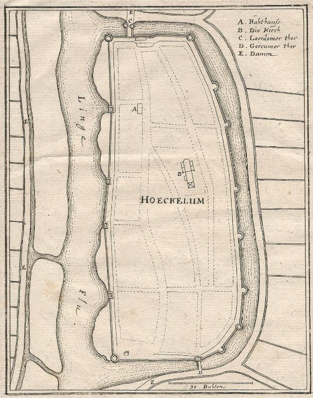 afbeelding van plattegrond Hoeckelum van Merian (Heukelom)
