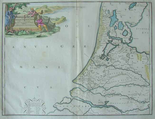 afbeelding van kaart Fresiae Haereditariae (Pars II) a Mosa in Kinnemum. van Halma